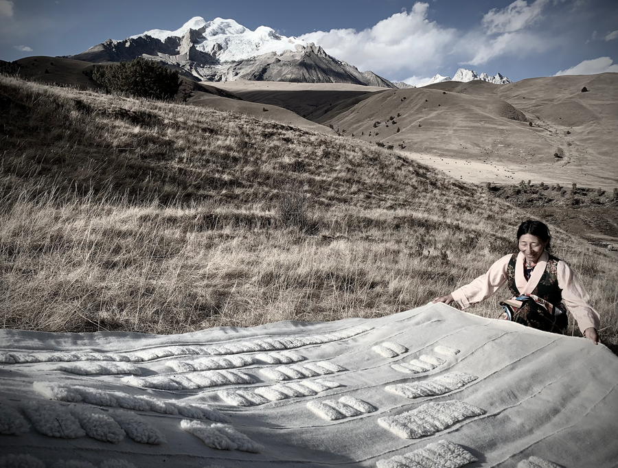 Solfeggio Frequency Tibetan NIRE Handwoven Rug